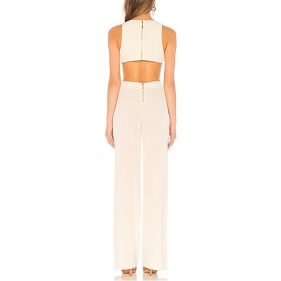 NBD x Naven revolve Ivory Jumpsuit size large cutout wide leg new NWT - Picture 2 of 16